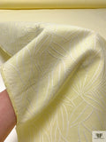 Made in Switzerland Leaf Design Brocade - Yellow / White