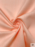 Made in Switzerland Houndstooth-Inspired Brocade - Coral-Orange / White