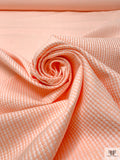 Made in Switzerland Houndstooth-Inspired Brocade - Coral-Orange / White