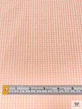 Made in Switzerland Houndstooth-Inspired Brocade - Coral-Orange / White