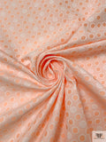 Made in Switzerland Circle Design Brocade - Coral-Orange / White