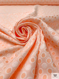 Made in Switzerland Circle Design Brocade - Coral-Orange / White
