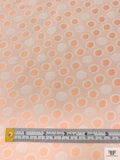 Made in Switzerland Circle Design Brocade - Coral-Orange / White