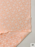 Made in Switzerland Circle Design Brocade - Coral-Orange / White