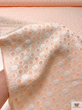 Made in Switzerland Circle Design Brocade - Coral-Orange / White