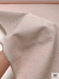 Made in Switzerland Open Circles Design Brocade - Pastel Pink / White