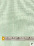 Made in Switzerland Houndstooth-Inspired Brocade - Minty Green / White