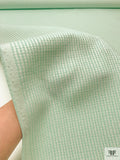 Made in Switzerland Houndstooth-Inspired Brocade - Minty Green / White