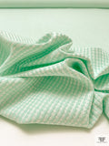 Made in Switzerland Houndstooth-Inspired Brocade - Minty Green / White