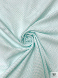 Made in Switzerland Dot Grid Brocade - Aqua Blue / White