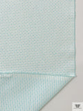 Made in Switzerland Dot Grid Brocade - Aqua Blue / White