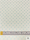 Made in Switzerland Small Textured Circles Brocade - Aqua Blue / White