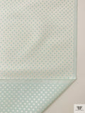 Made in Switzerland Small Textured Circles Brocade - Aqua Blue / White