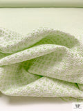 Made in Switzerland Textured Brocade - Caterpillar Green / White