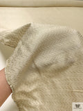 French Vertical Chevron Weave Brocade - Champagne-Gold