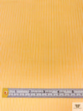 Yarn-Dyed Vertical Striped Ottomon-Pique Brocade - Marigold / White