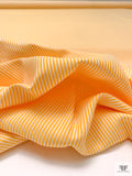 Yarn-Dyed Vertical Striped Ottomon-Pique Brocade - Marigold / White