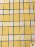 Box Plaid Yarn-Dyed Silk Taffeta - Soft Yellow / Green / Salmon