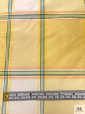 Box Plaid Yarn-Dyed Silk Taffeta - Soft Yellow / Green / Salmon