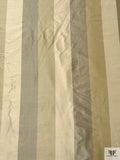 Vertical Striped Yarn-Dyed Silk Shantung - Antique Ecru