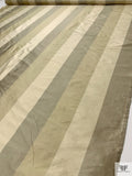 Vertical Striped Yarn-Dyed Silk Shantung - Antique Ecru