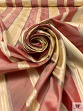 Yarn-Dyed and Satin Striped Silk Taffeta - Royal Red / Champagne Gold