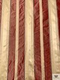 Yarn-Dyed and Satin Striped Silk Taffeta - Royal Red / Champagne Gold