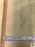 Vertical Striped Yarn-Dyed Silk Taffeta - Dusty Peach / Sage / Nude