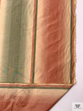 Vertical Striped Yarn-Dyed Silk Taffeta - Dusty Peach / Sage / Nude