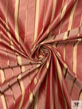 Yarn-Dyed and Satin Striped Silk Shantung - Royal Red / Tan / Moss Green