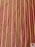 Yarn-Dyed and Satin Striped Silk Shantung - Royal Red / Tan / Moss Green