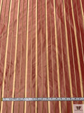 Yarn-Dyed and Satin Striped Silk Shantung - Royal Red / Tan / Moss Green