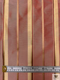 Yarn-Dyed and Satin Striped Silk Shantung - Royal Red / Tan / Moss Green