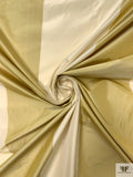 Bold Vertical Striped Yarn-Dyed Silk Taffeta - Flaxen / Champagne