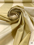 Bold Vertical Striped Yarn-Dyed Silk Taffeta - Flaxen / Champagne