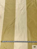 Bold Vertical Striped Yarn-Dyed Silk Taffeta - Flaxen / Champagne