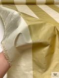 Bold Vertical Striped Yarn-Dyed Silk Taffeta - Flaxen / Champagne