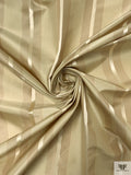 Yarn-Dyed and Satin Striped Silk Taffeta - Champagne Gold / Tan