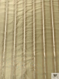 Yarn-Dyed and Satin Striped Silk Taffeta - Champagne Gold / Tan