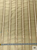 Yarn-Dyed and Satin Striped Silk Taffeta - Champagne Gold / Tan