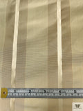 Yarn-Dyed and Satin Striped Silk Taffeta - Champagne Gold / Tan