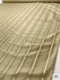 Yarn-Dyed and Satin Striped Silk Taffeta - Champagne Gold / Tan