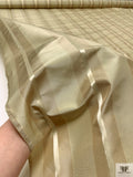 Yarn-Dyed and Satin Striped Silk Taffeta - Champagne Gold / Tan