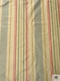 Vertical Striped Yarn-Dyed Silk Taffeta - Powder Blue / Dusty Pinks / Green / Brandy