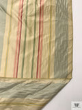 Vertical Striped Yarn-Dyed Silk Taffeta - Powder Blue / Dusty Pinks / Green / Brandy