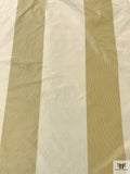 Bold Vertical Striped Yarn-Dyed Silk Taffeta - Antique Gold / Dairy Cream