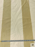 Bold Vertical Striped Yarn-Dyed Silk Taffeta - Antique Gold / Dairy Cream