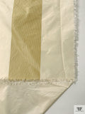 Bold Vertical Striped Yarn-Dyed Silk Taffeta - Antique Gold / Dairy Cream