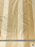 Vertical Striped Yarn-Dyed Silk Shantung - Champagne Gold / Cream