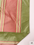 Yarn-Dyed Silk Taffeta with Satin-Faille Striped Pattern - Dusty Rose / Pear Green / Cream